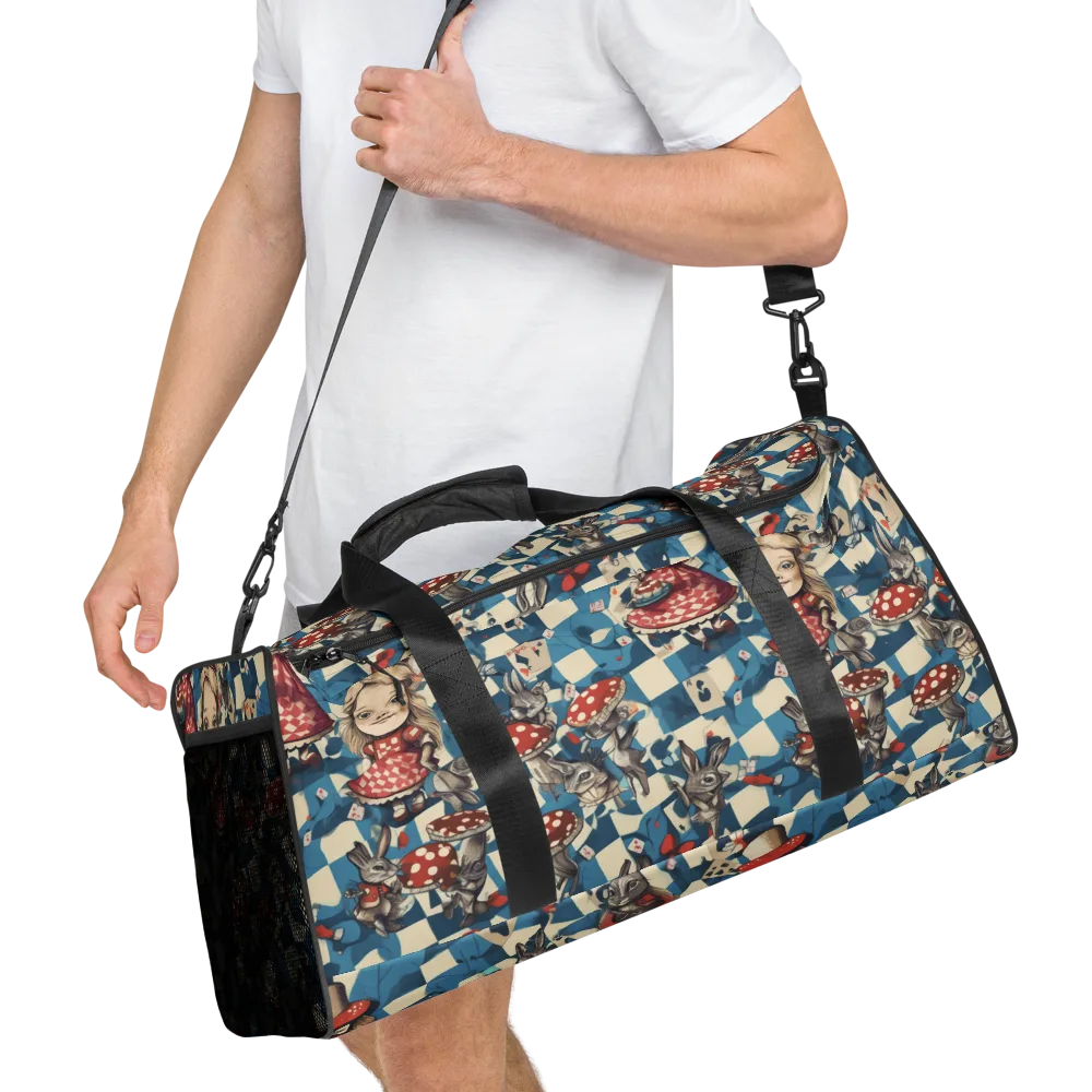 Wonderland Checkmate on Duffle Bag — Right Front