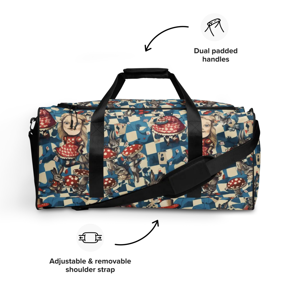 Wonderland Checkmate on Duffle Bag — Front
