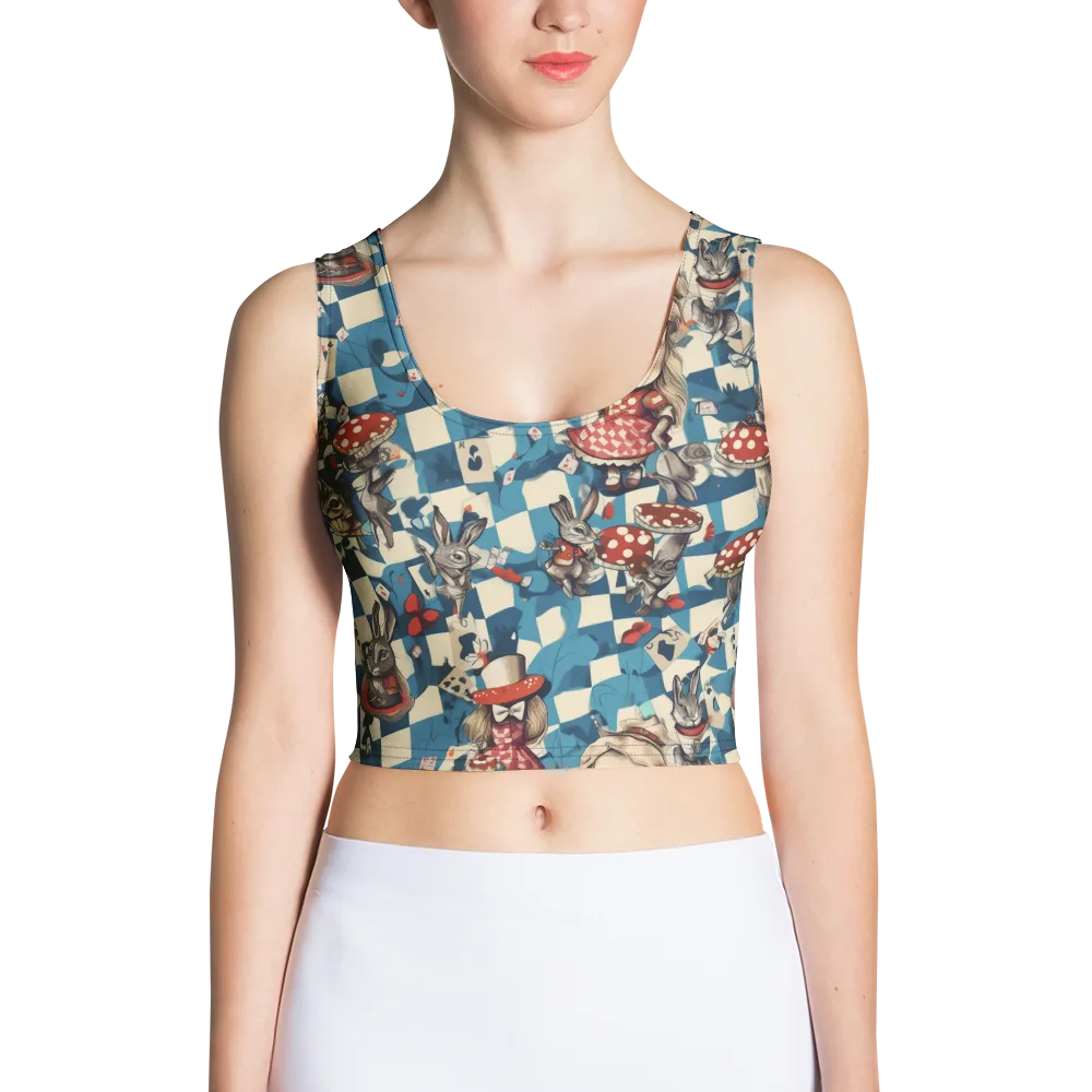 Wonderland Checkmate on Crop Top — Front