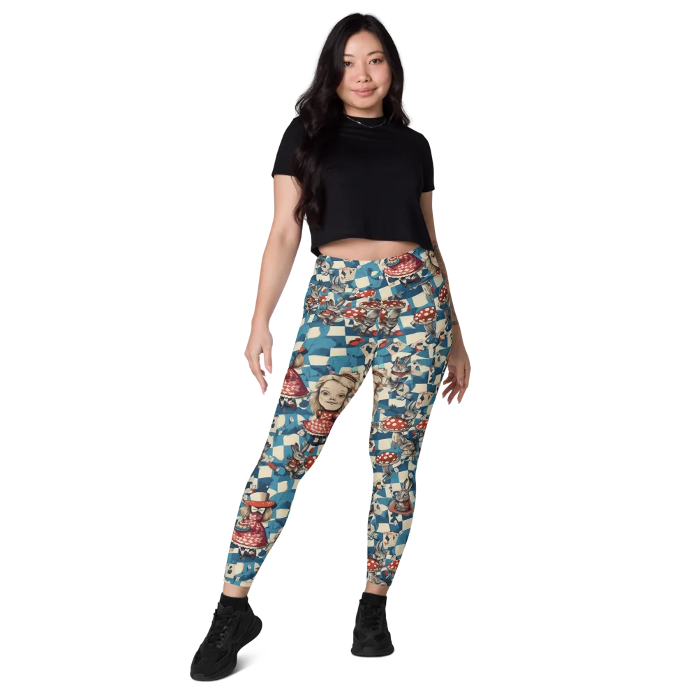 Wonderland Checkmate on Leggings with Pockets — Front