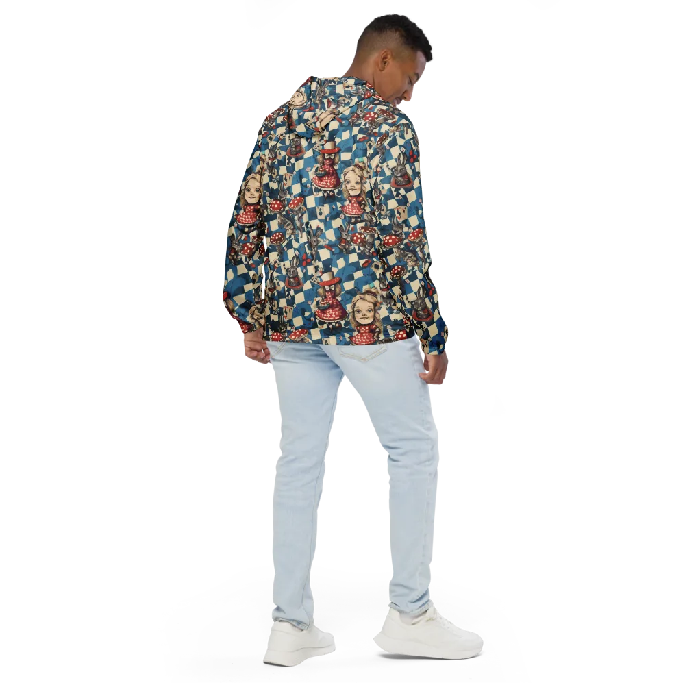 Wonderland Checkmate on Men's Windbreaker — Back