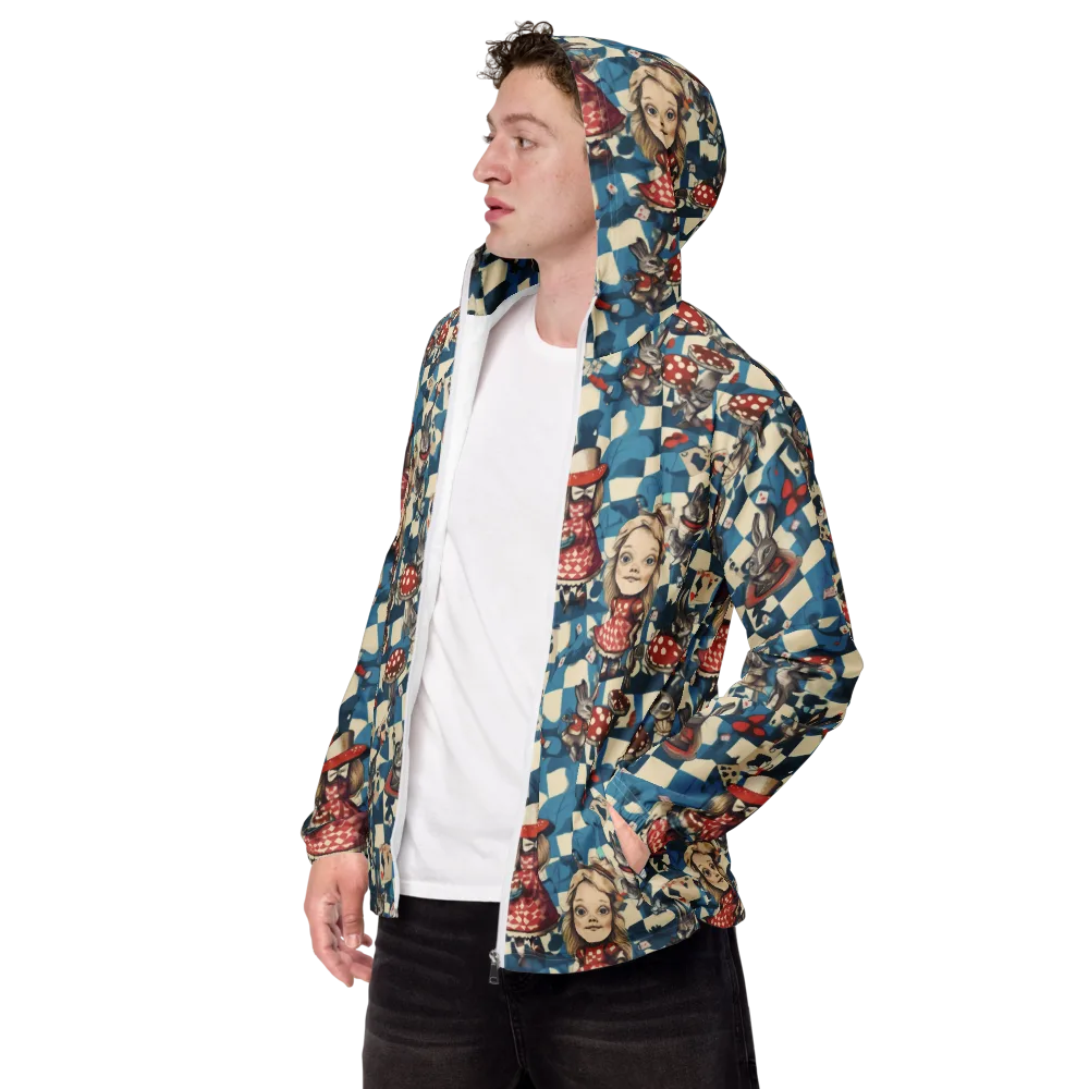 Wonderland Checkmate on Men's Windbreaker — Left Front