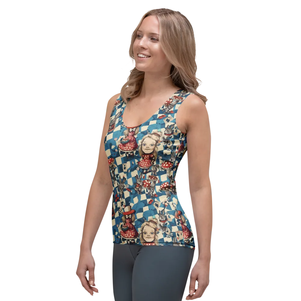 Wonderland Checkmate on Women's Tank Top — Left Front