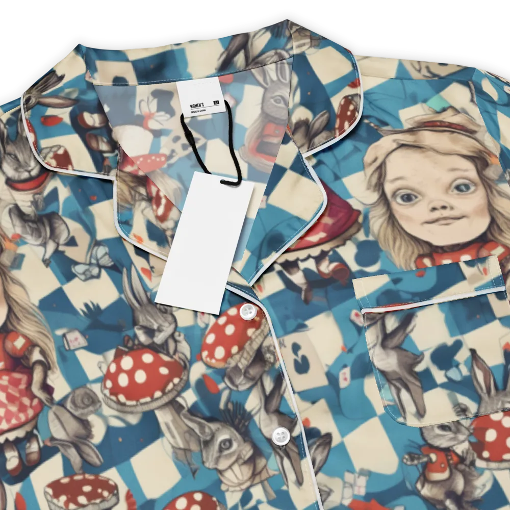 Wonderland Checkmate on Women's Short Sleeve Pajama Top — Product details