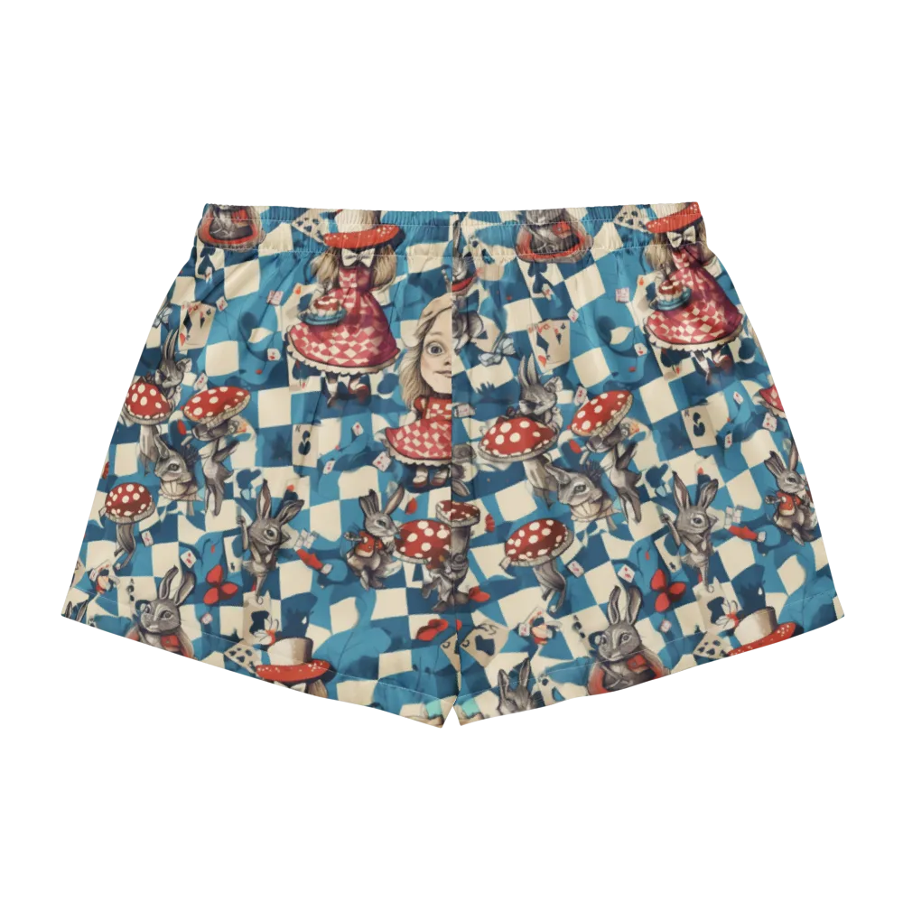 Wonderland Checkmate on Women's Pajama Shorts — Back