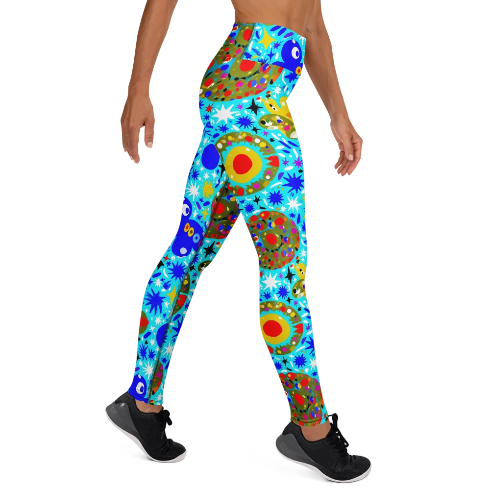 Cosmic Critter Bloom on Yoga Leggings — Right