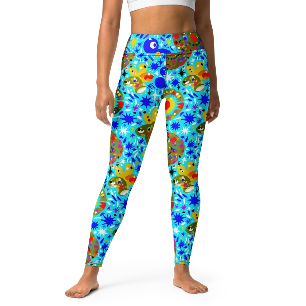 Cosmic Critter Bloom on Yoga Leggings — Front