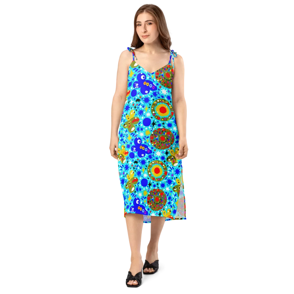 Cosmic Critter Bloom on Slip Dress — Front