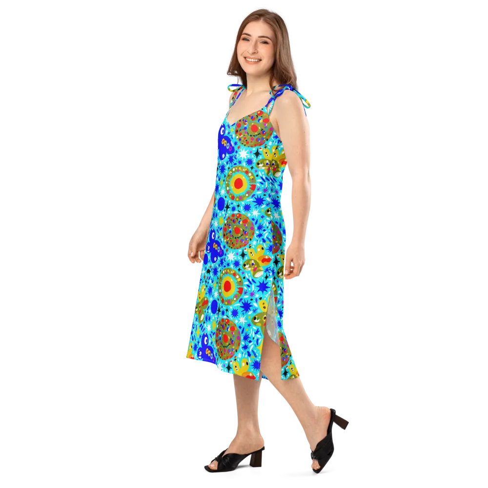 Cosmic Critter Bloom on Slip Dress — Left Front