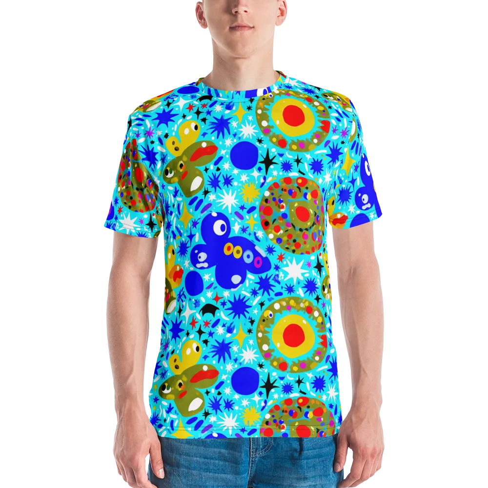 Cosmic Critter Bloom on Men's Crew Neck T-Shirt — Front