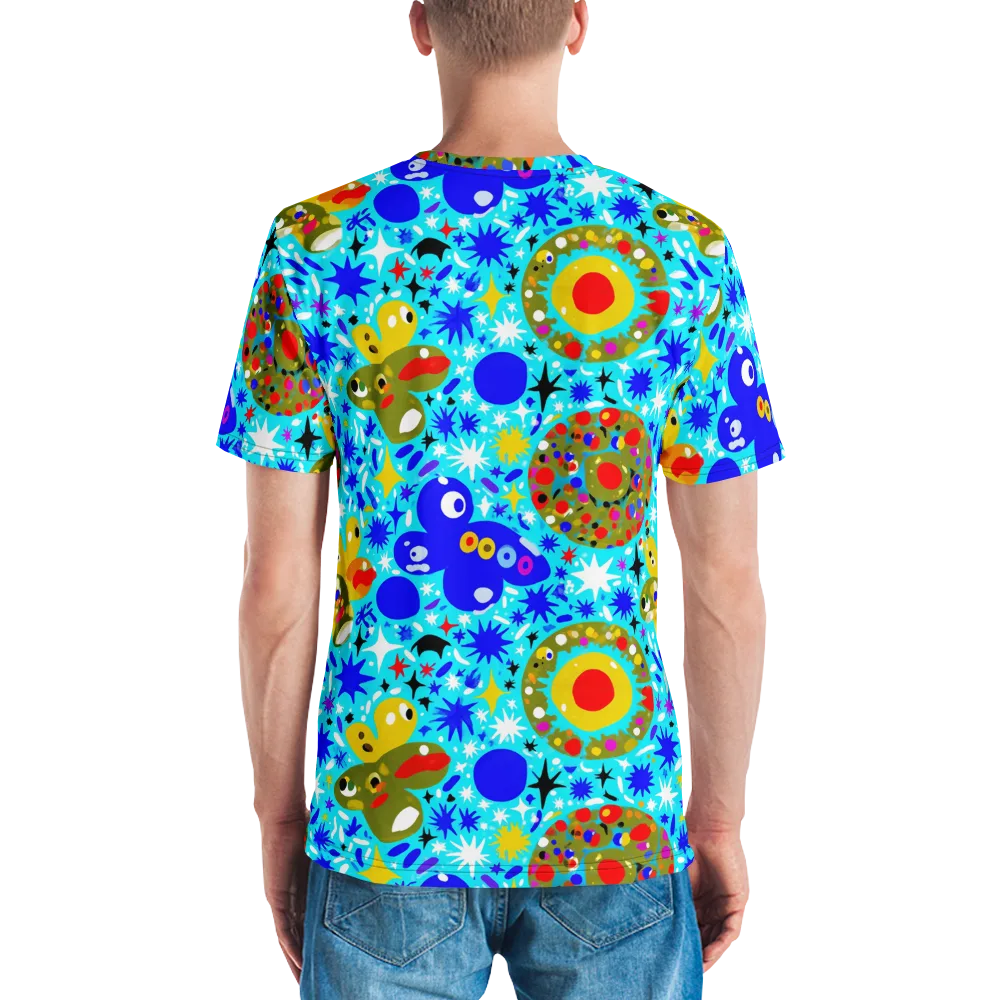 Cosmic Critter Bloom on Men's Crew Neck T-Shirt — Back