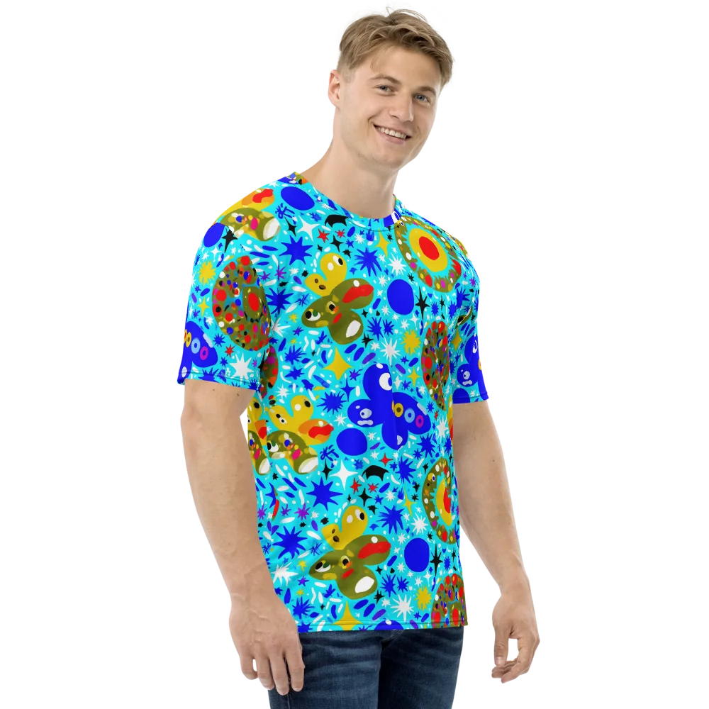Cosmic Critter Bloom on Men's Crew Neck T-Shirt — Right
