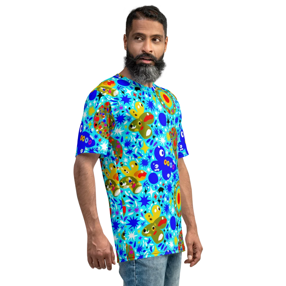 Cosmic Critter Bloom on Men's Crew Neck T-Shirt — Right
