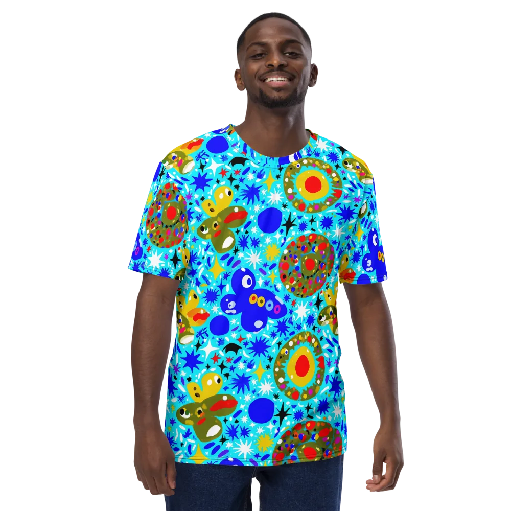 Cosmic Critter Bloom on Men's Crew Neck T-Shirt — Front