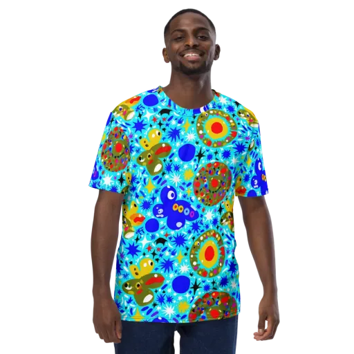 Cosmic Critter Bloom on a Men's Crew Neck T-Shirt