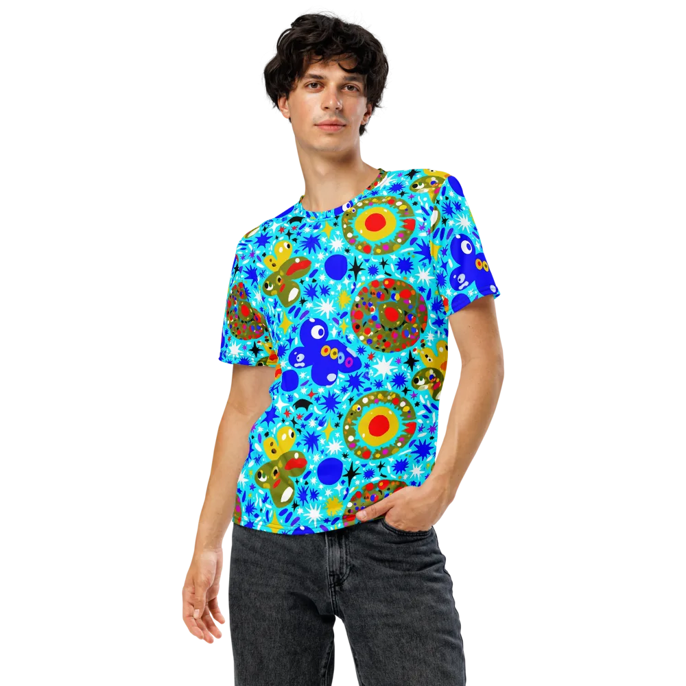 Cosmic Critter Bloom on Men's Crew Neck T-Shirt — Front