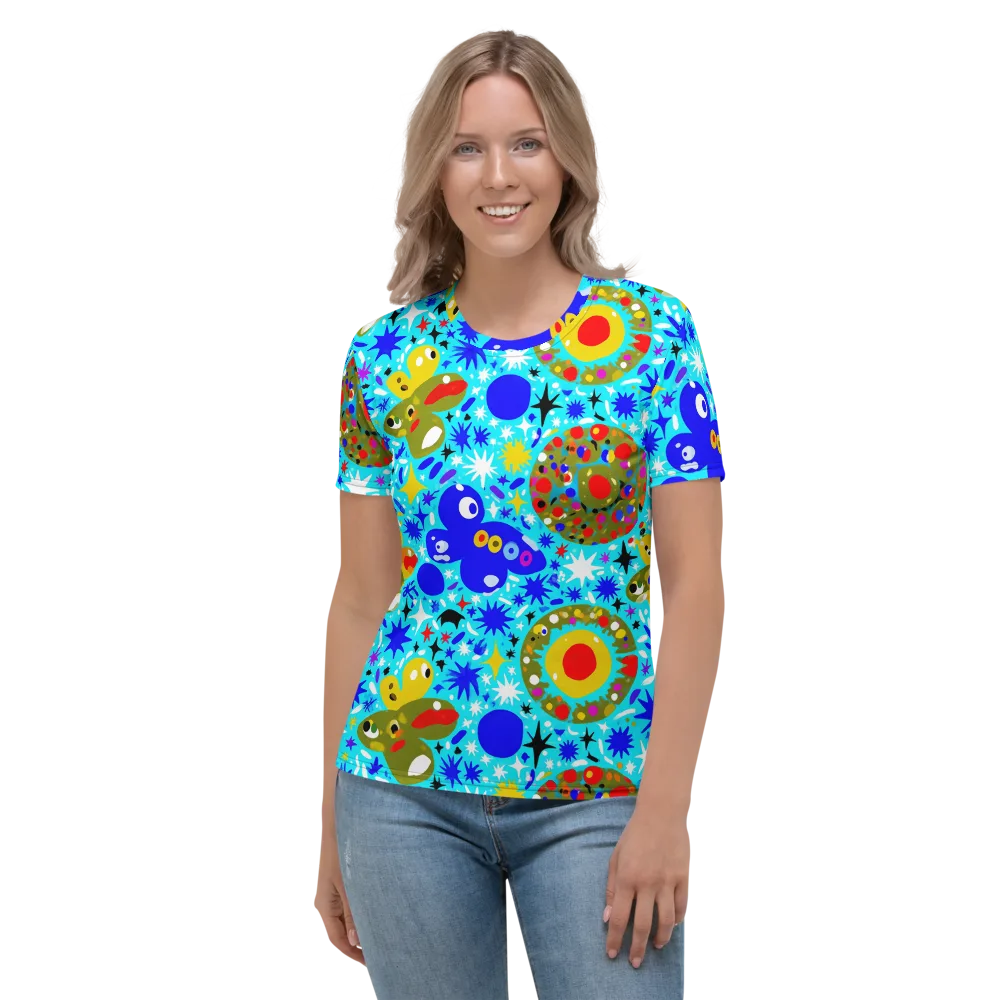 Cosmic Critter Bloom on Women's Crew Neck T-Shirt — Front