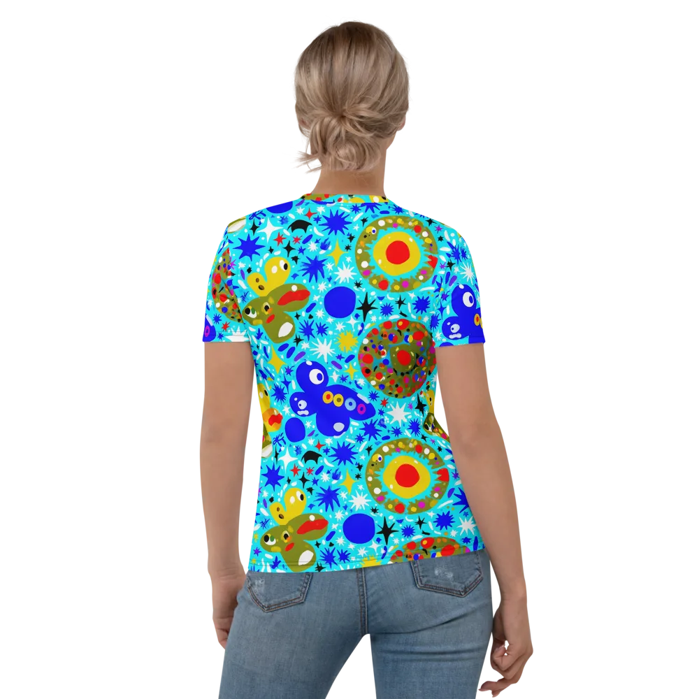 Cosmic Critter Bloom on Women's Crew Neck T-Shirt — Back