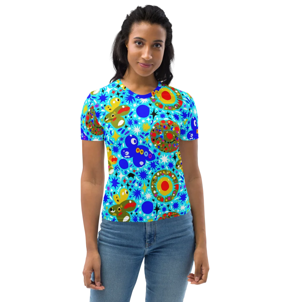 Cosmic Critter Bloom on Women's Crew Neck T-Shirt — Front