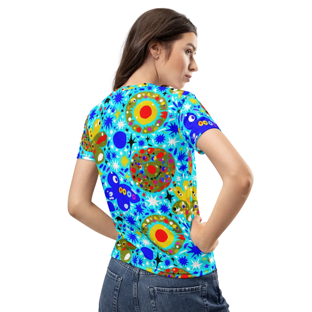 Cosmic Critter Bloom on Women's Crew Neck T-Shirt — Back