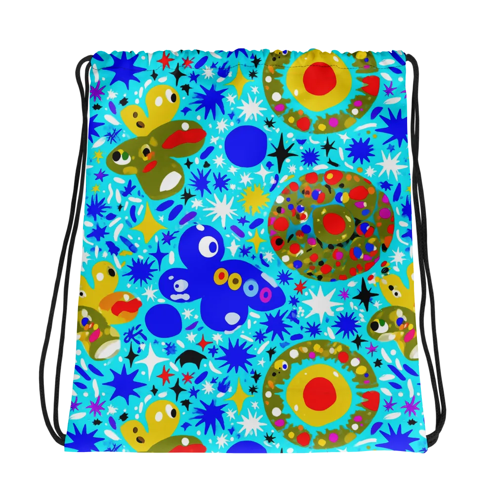 Cosmic Critter Bloom on Drawstring Bag — Photo