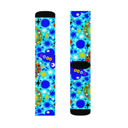 Cosmic Critter Bloom on a Socks