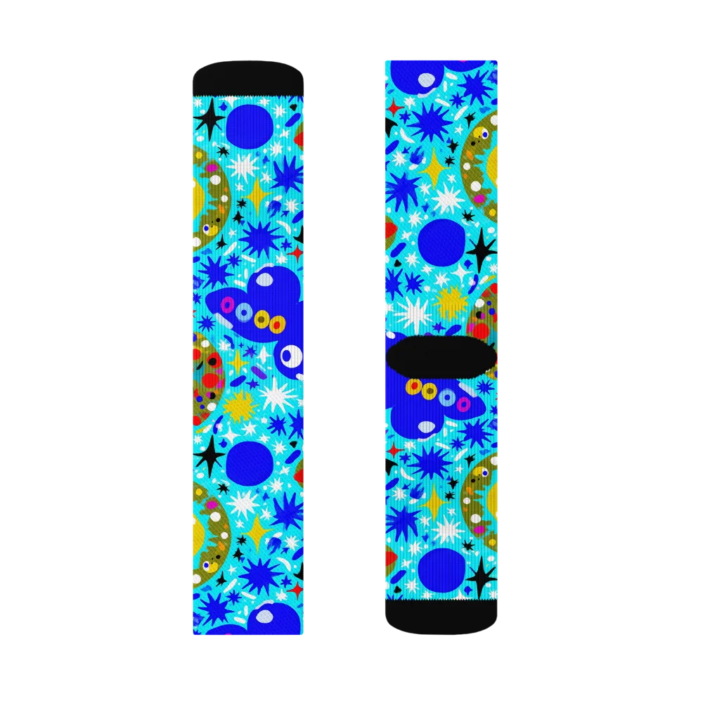 Cosmic Critter Bloom on Socks — Right Sock