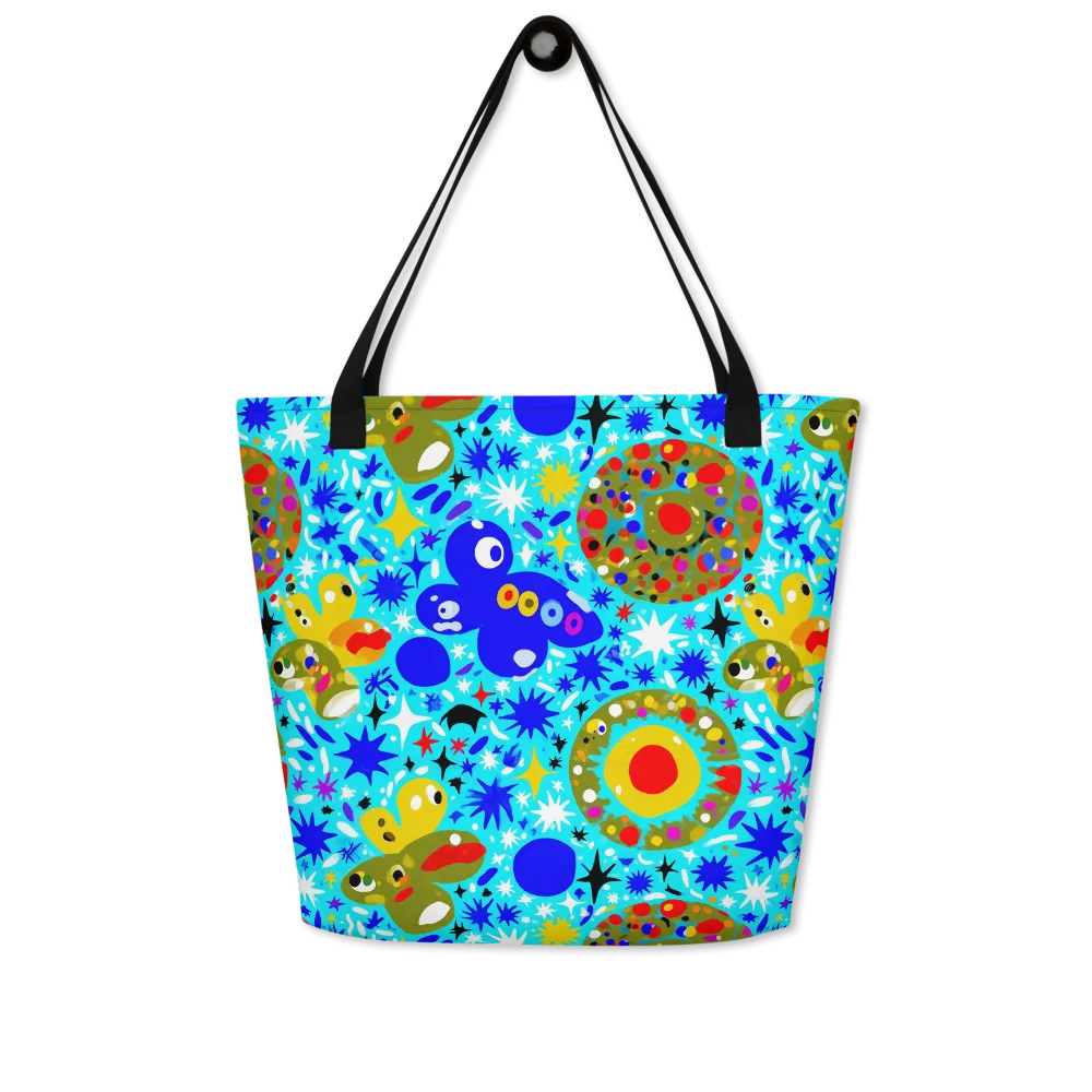 Cosmic Critter Bloom on Large Tote Bag W/ Pocket — Front