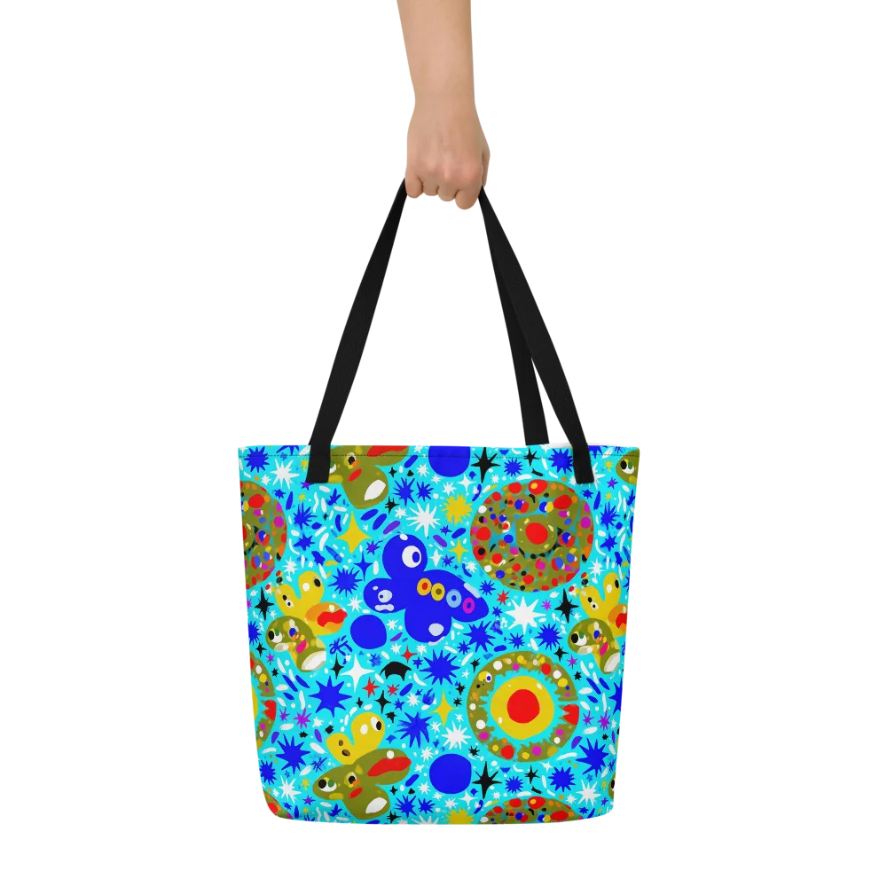 Cosmic Critter Bloom on Large Tote Bag W/ Pocket — Front