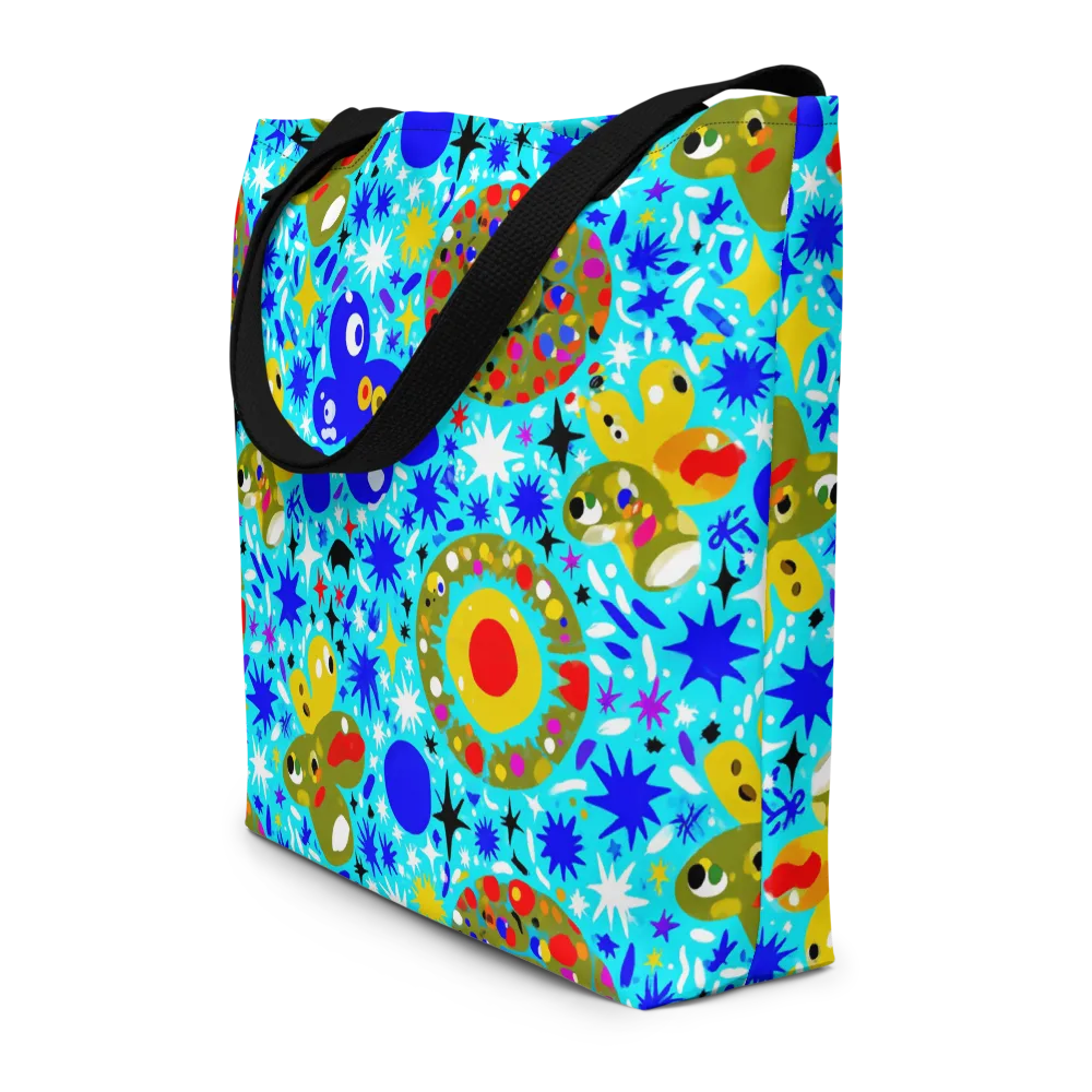 Cosmic Critter Bloom on Large Tote Bag W/ Pocket — Front
