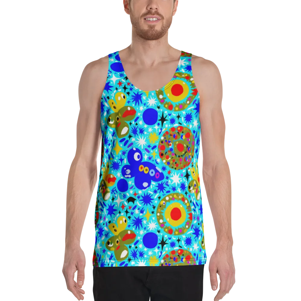 Cosmic Critter Bloom on Men's Tank Top — Front