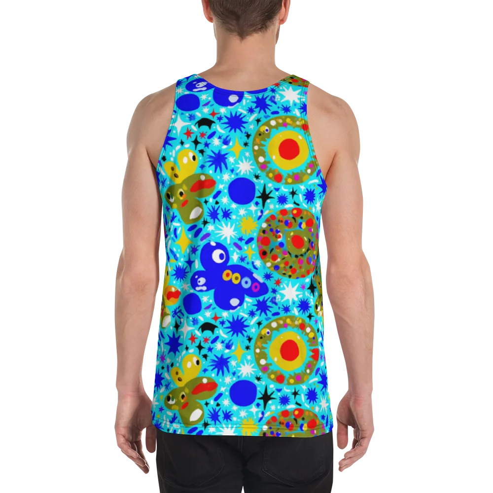 Cosmic Critter Bloom on Men's Tank Top — Back