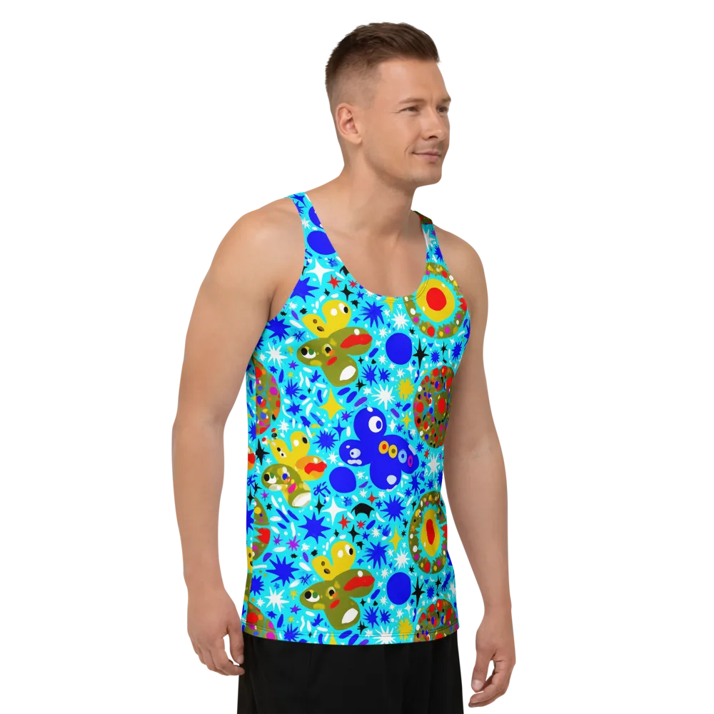 Cosmic Critter Bloom on Men's Tank Top — Right Front