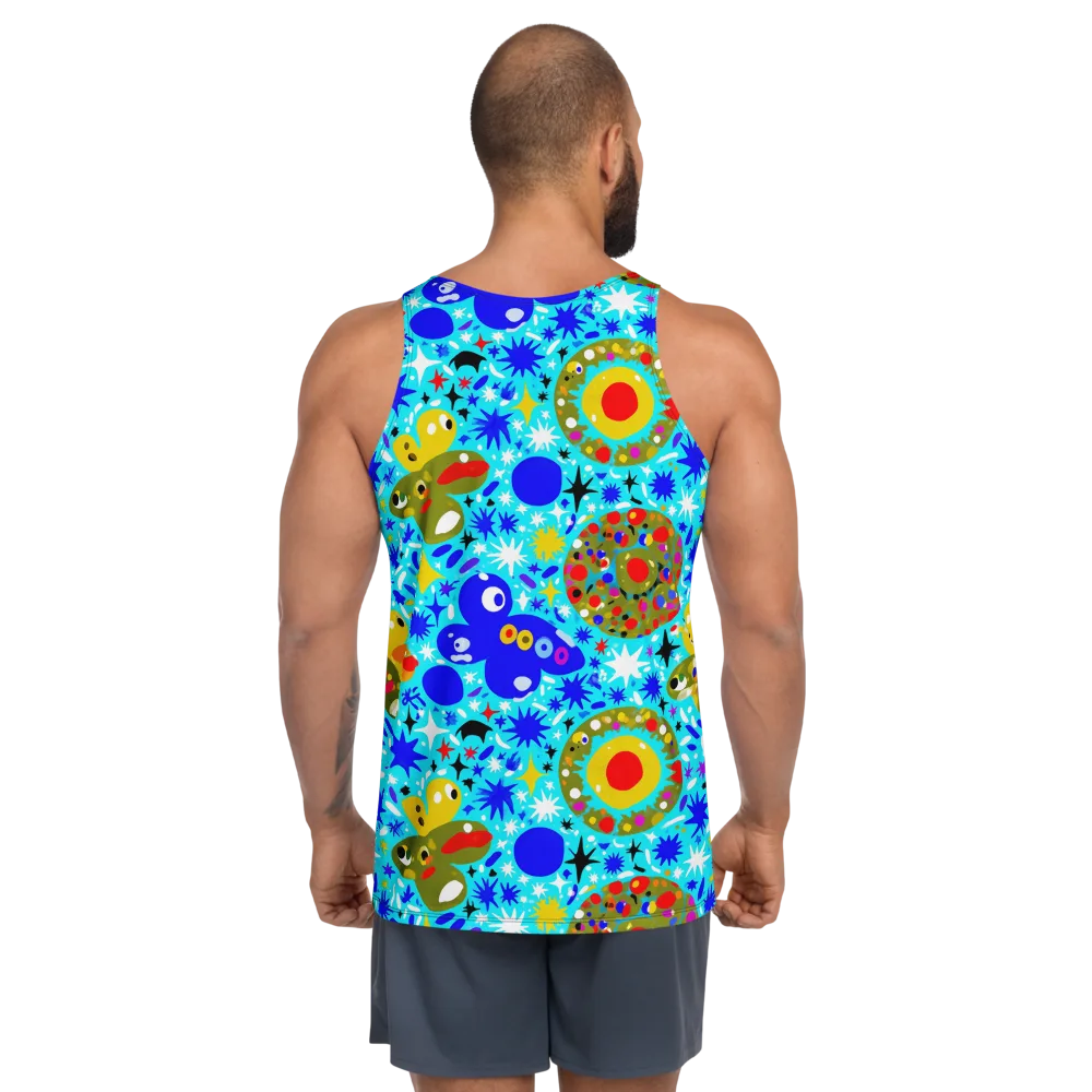 Cosmic Critter Bloom on Men's Tank Top — Back