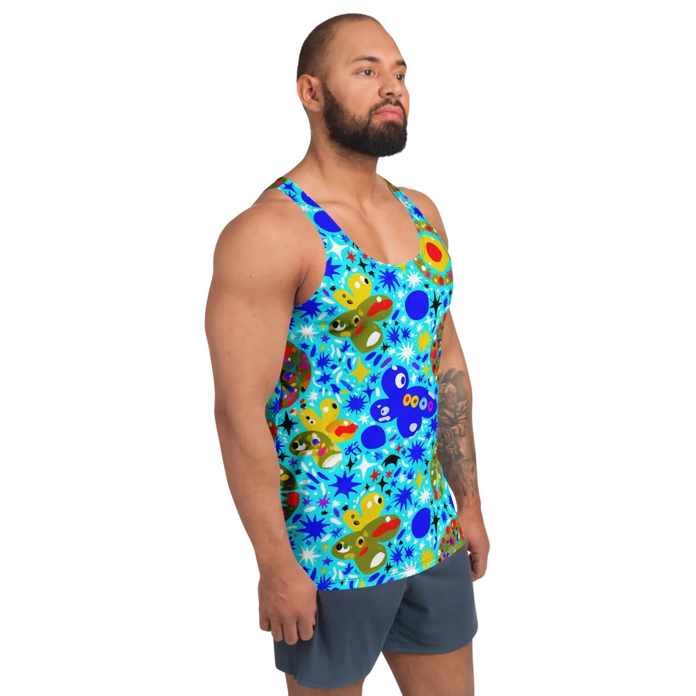 Cosmic Critter Bloom on Men's Tank Top — Right Front