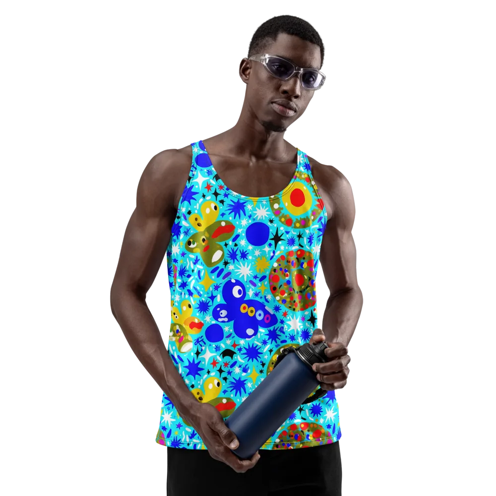 Cosmic Critter Bloom on Men's Tank Top — Front