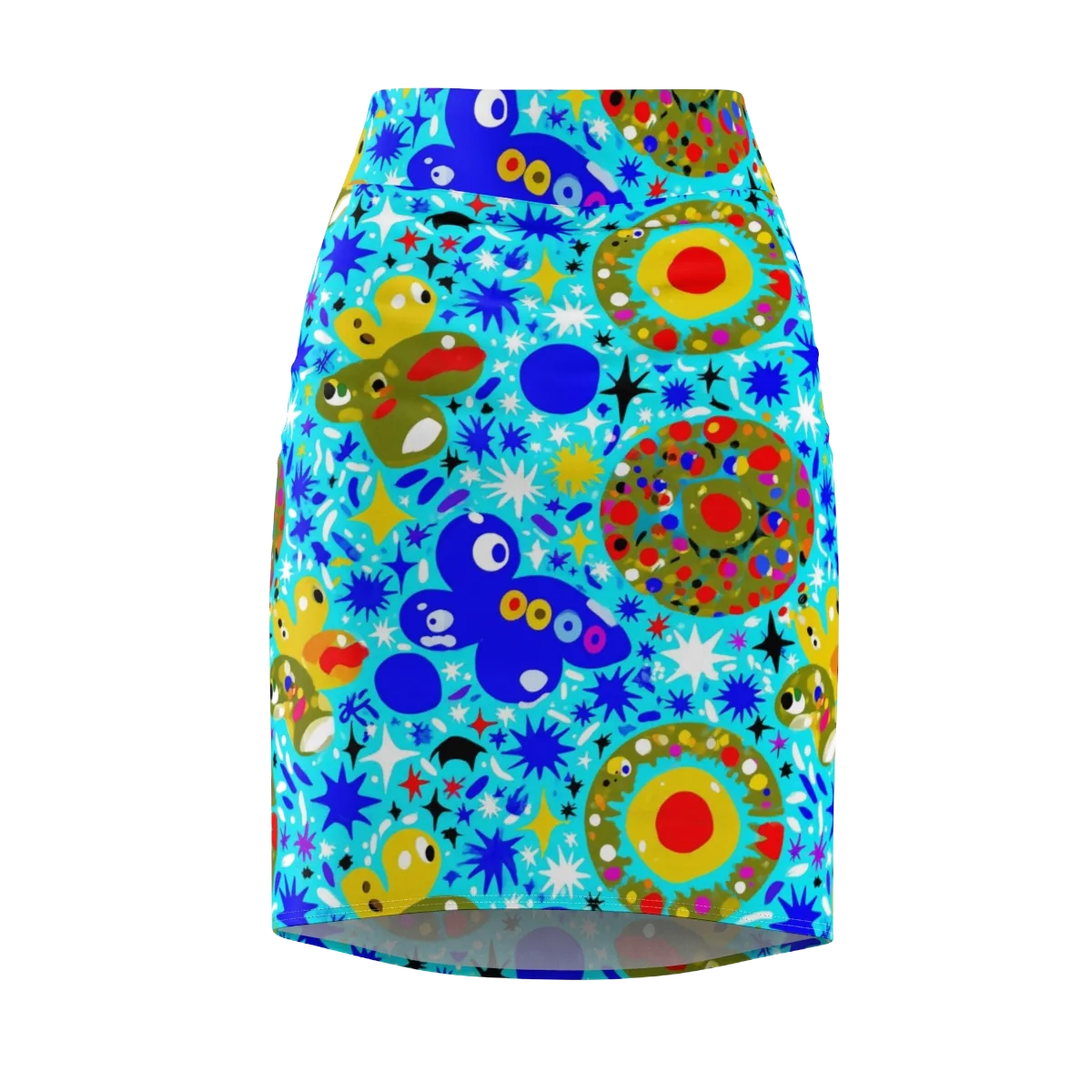 Cosmic Critter Bloom on Pencil Skirt — Front