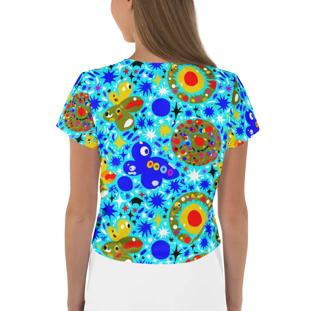Cosmic Critter Bloom on Crop Tee — Back