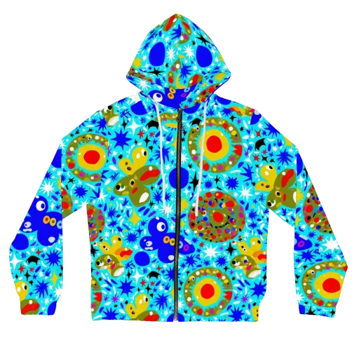 Cosmic Critter Bloom on a Women's Full-Zip Hoodie