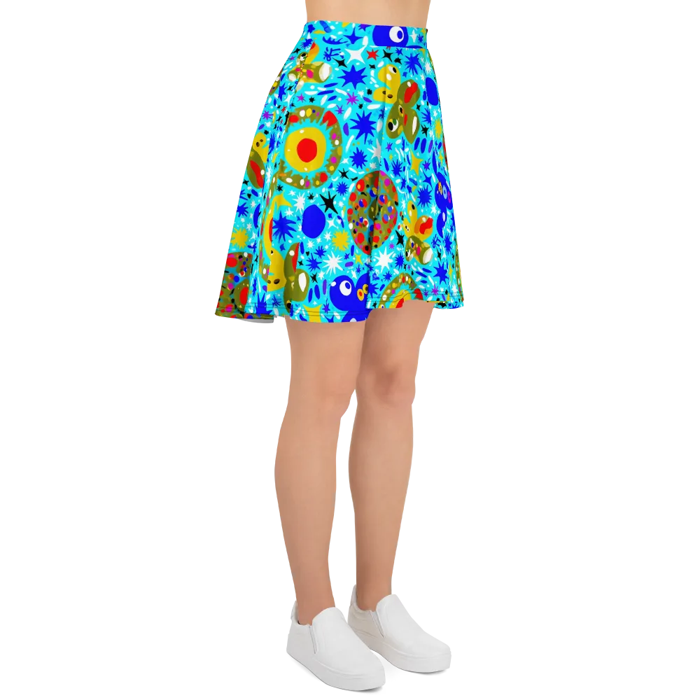 Cosmic Critter Bloom on Skater Skirt — Right