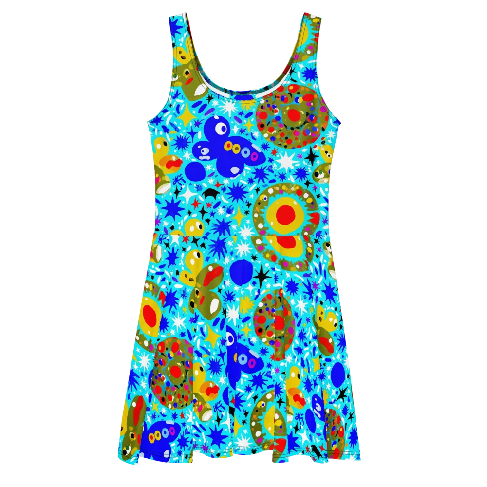 Cosmic Critter Bloom on Skater Dress — Front