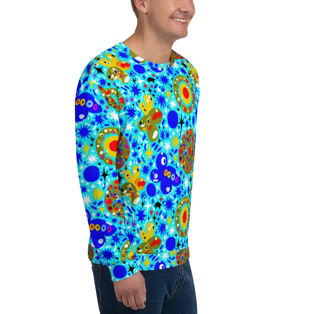 Cosmic Critter Bloom on Sweatshirt — Right Front