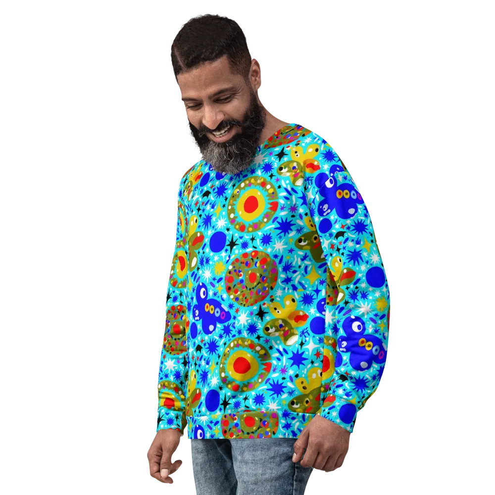 Cosmic Critter Bloom on Sweatshirt — Left Front
