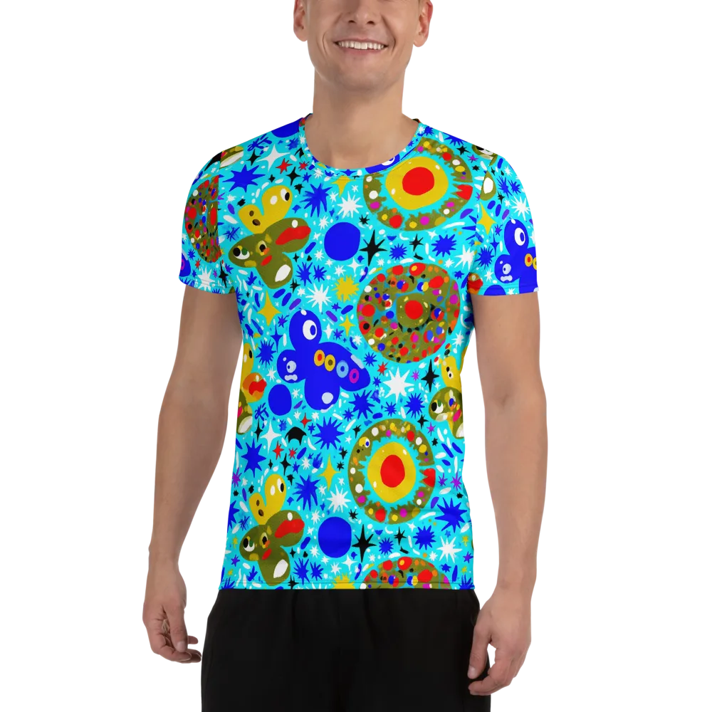 Cosmic Critter Bloom on Men's Athletic T-Shirt — Front