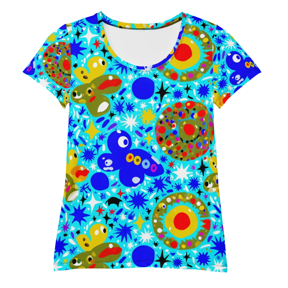 Cosmic Critter Bloom on Women's Athletic T-Shirt — Front