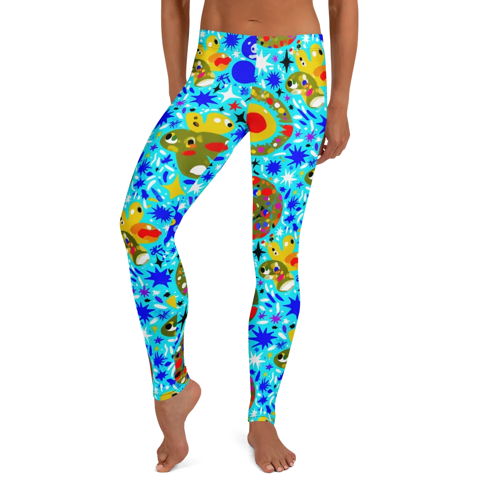 Cosmic Critter Bloom on Leggings — Front