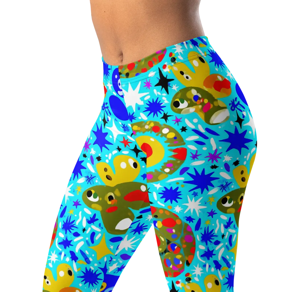 Cosmic Critter Bloom on Leggings — Left Front