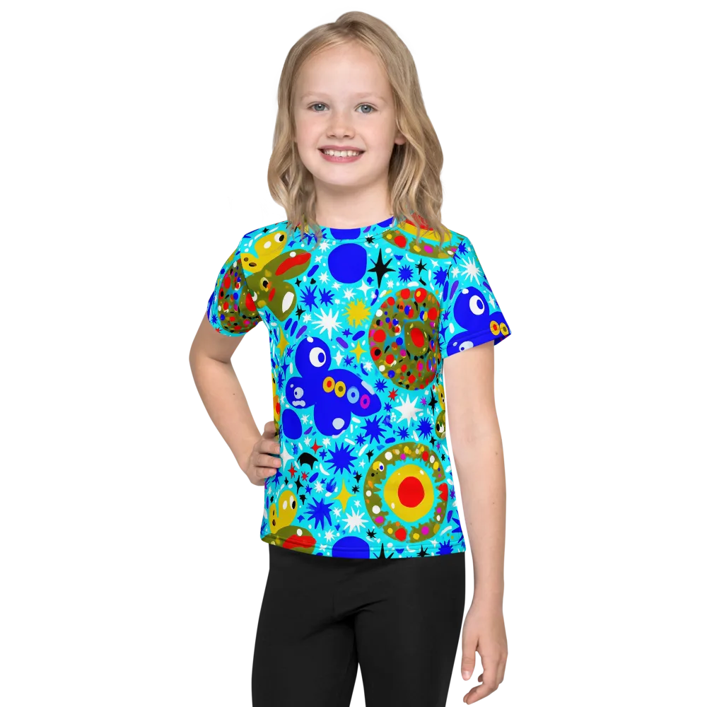 Cosmic Critter Bloom on Kids Crew Neck T-Shirt — Front