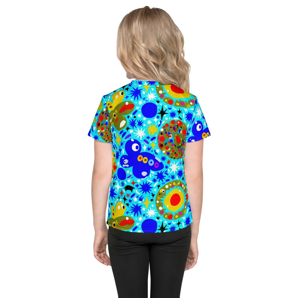 Cosmic Critter Bloom on Kids Crew Neck T-Shirt — Back