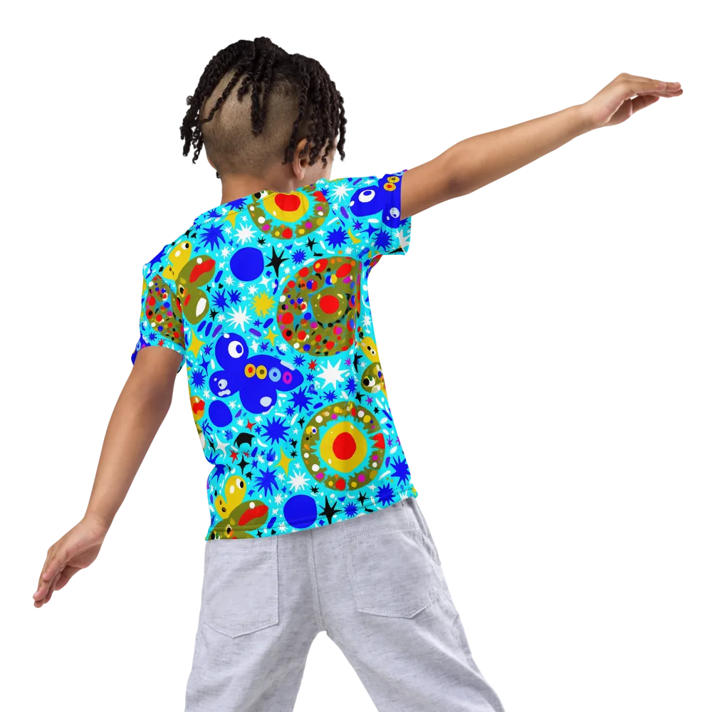 Cosmic Critter Bloom on Kids Crew Neck T-Shirt — Back